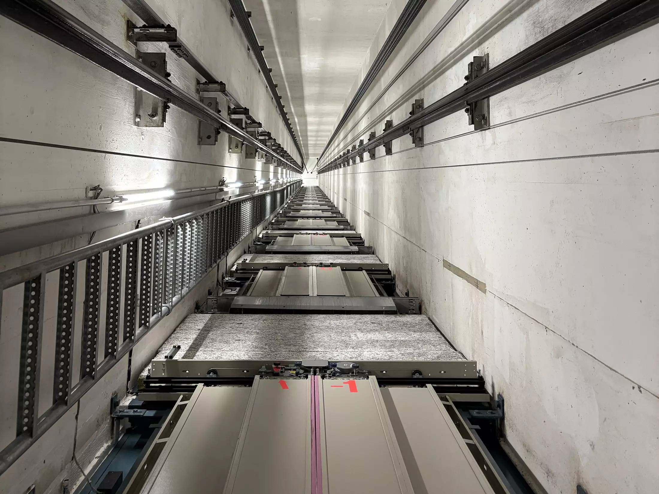 Elevator shaft inside view